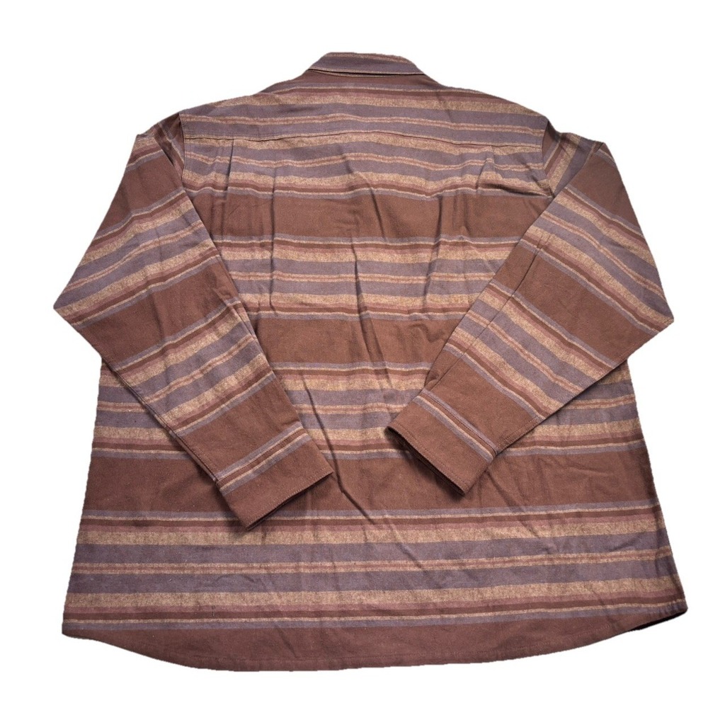 RedHead Mens NWT 2XL Tully Creek Dark Brown Striped Button Down Flannel Shirt - Picture 7 of 9